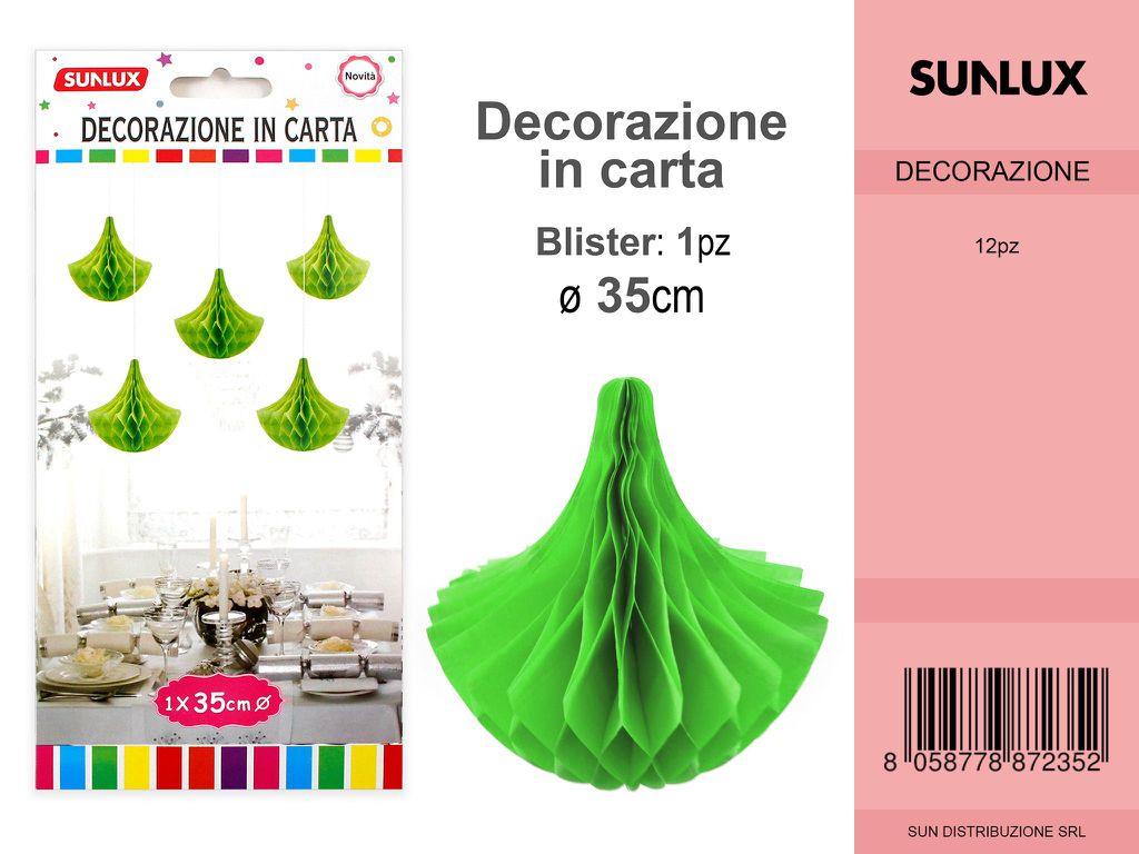 FESTONI DI CARTA GOCCIA VERDE 35CM DA 12