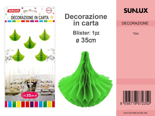 FESTONI DI CARTA GOCCIA VERDE 35CM DA 12