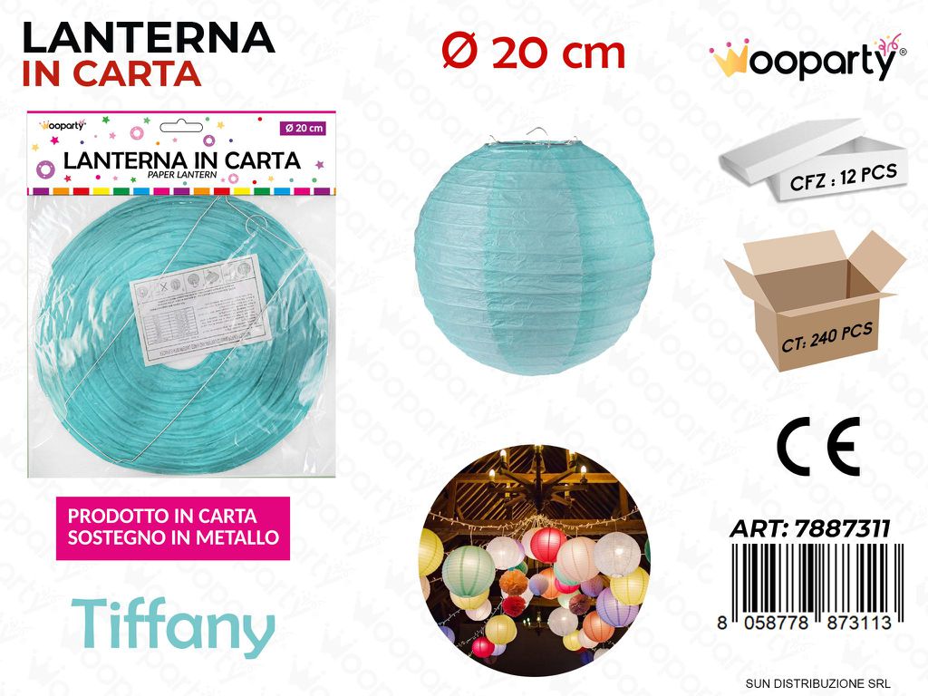 LANTERNA IN CARTA TIFFANY D.20 CM /PZ DA 12**