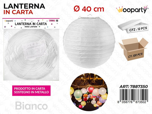LANTERNA IN CARTA BIANCO D.40 CM /PZ DA 12**