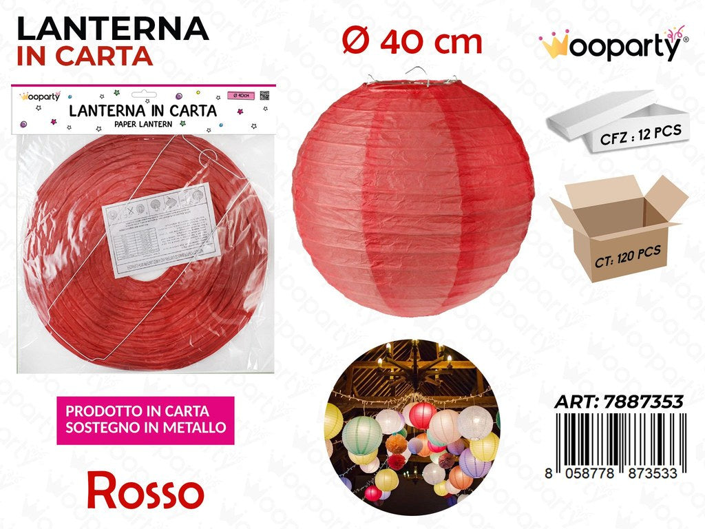 LANTERNA IN CARTA ROSSO D.40 CM /PZ DA 12**