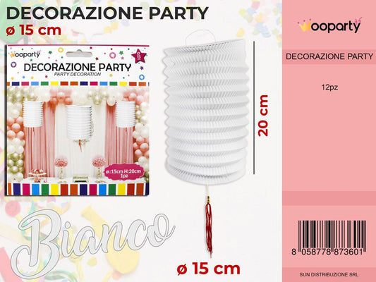LANTERNE AD ORGANO BIANCO D.15*20CM/ PZ DA 12**