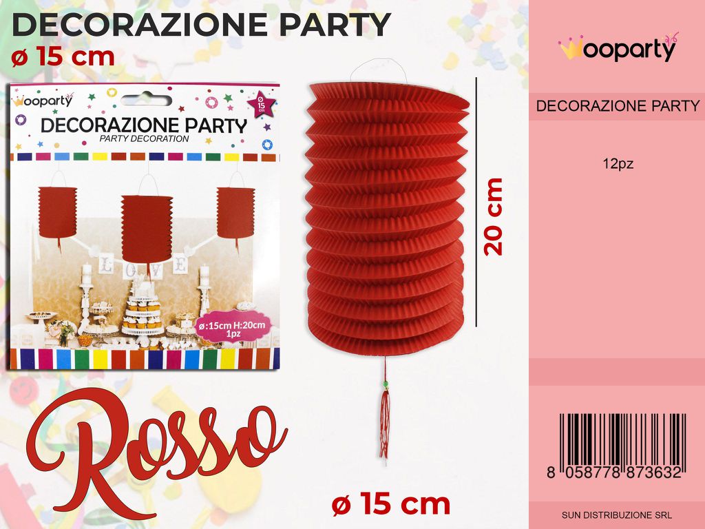 LANTERNE AD ORGANO ROSSO D.15*20CM/ PZ DA 12**