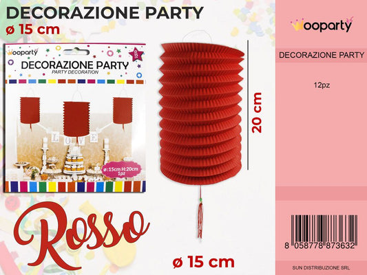 LANTERNE AD ORGANO ROSSO D.15*20CM/ PZ DA 12**