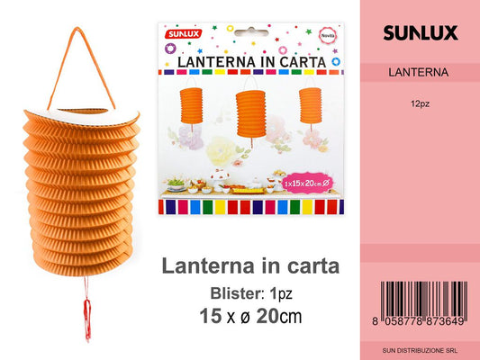 LANTERNE AD ORGANO ARANCIO 15*20CM DA 12