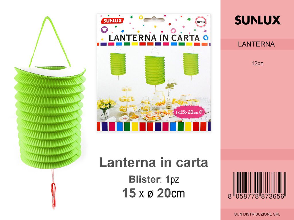 LANTERNE AD ORGANO VERDE 15*20CM DA 12