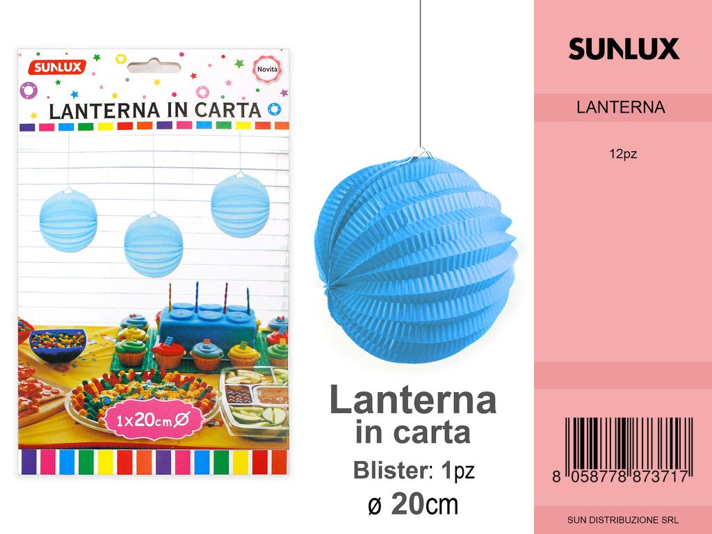 LANTERNE DI ANGURIA BLU 20CM DA 12