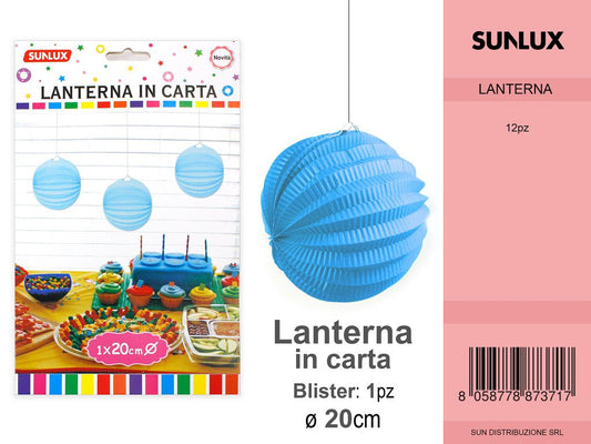 LANTERNE DI ANGURIA BLU 20CM DA 12