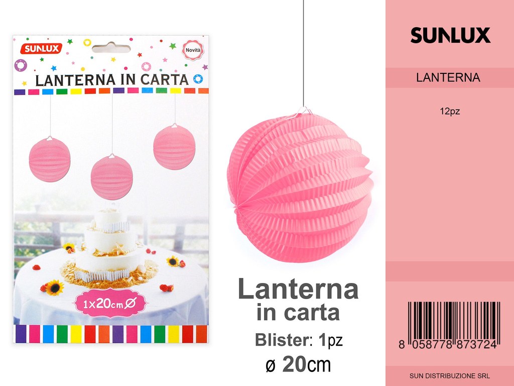 LANTERNE DI ANGURIA ROSA 20CM DA 12