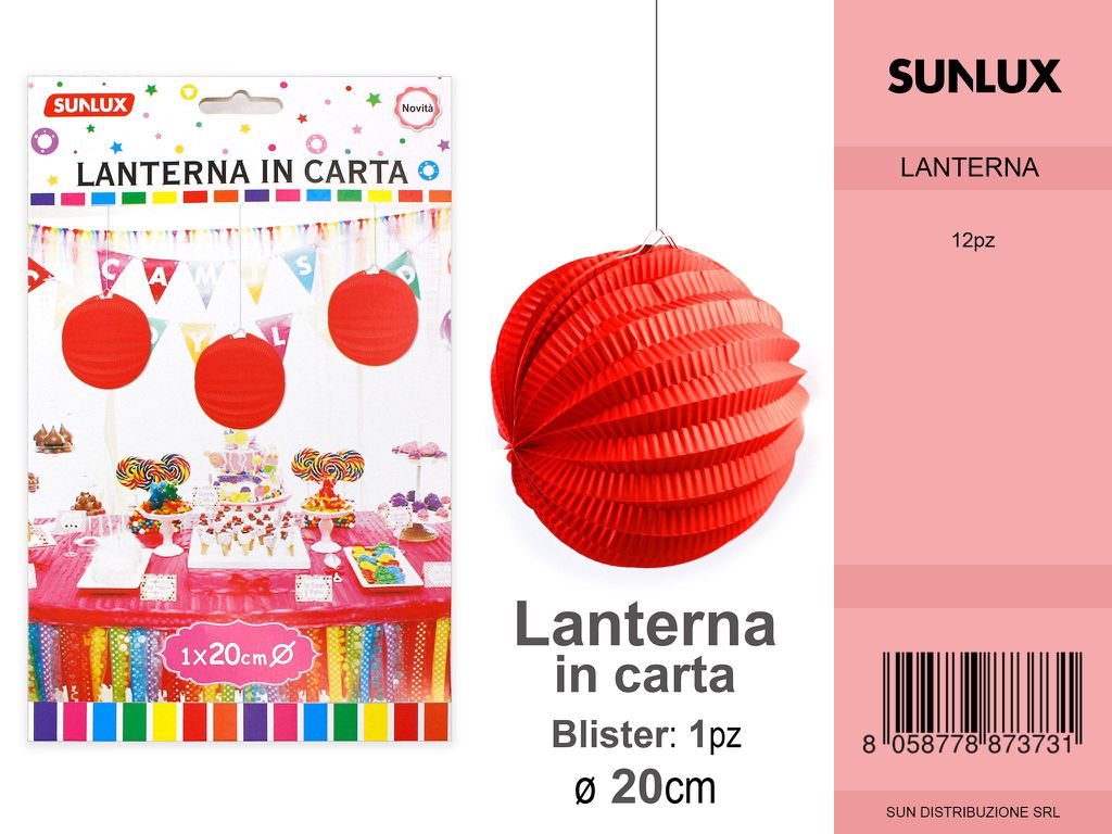LANTERNE DI ANGURIA ROSSO 20CM DA 12