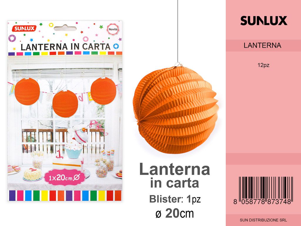 LANTERNE DI ANGURIA ARANCIO 20CM DA 12