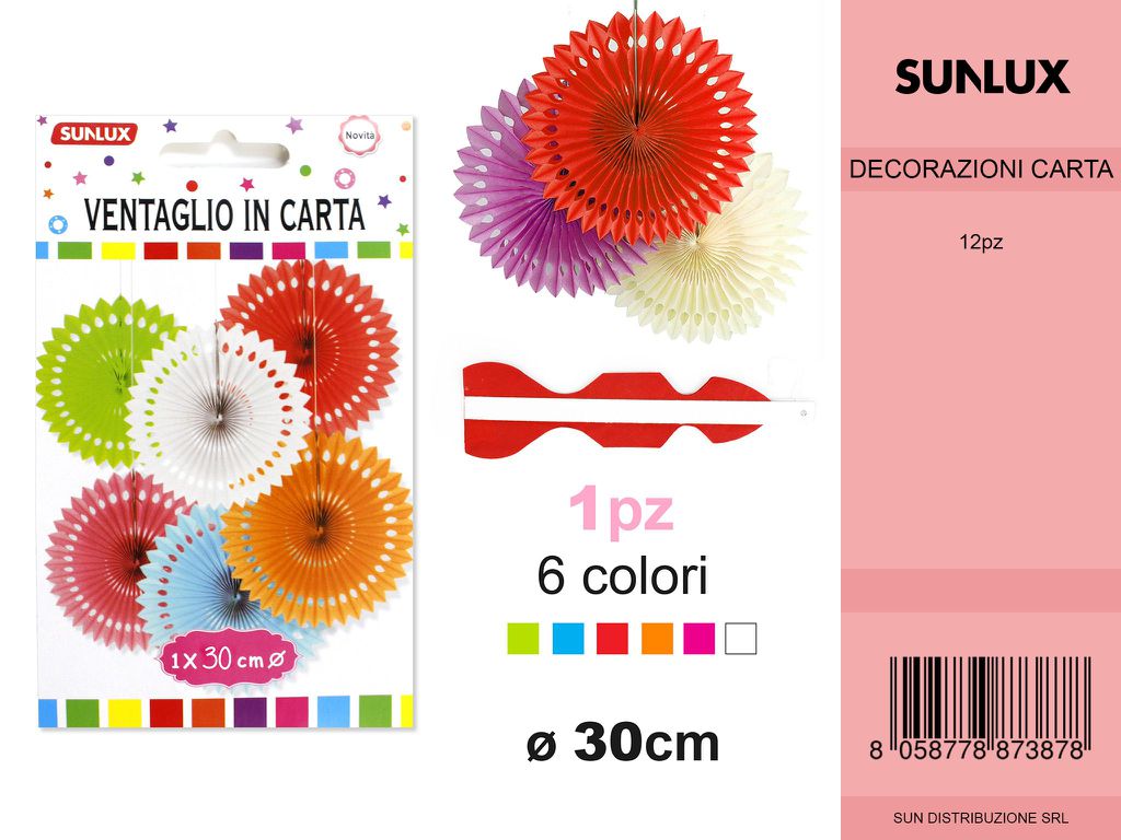 VENTAGLIO DI CARTA PERFORATO 30CM DA 12