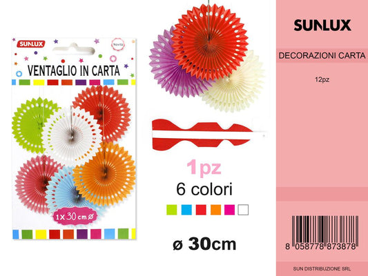 VENTAGLIO DI CARTA PERFORATO 30CM DA 12