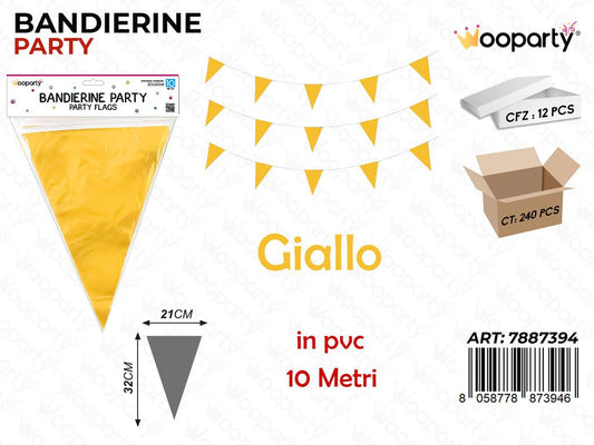 BANDIERINE PARTY GIALLO 21*32CM*10MT /PZ DA 12**