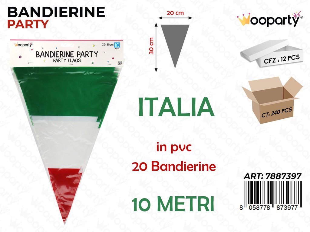 BANDIERINE PARTY ITALIA 20*30CM*10MT
