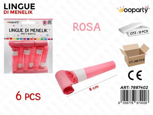 LINGUE DI MENELIK ROSA 6PCS 8CM /PZ DA 12**