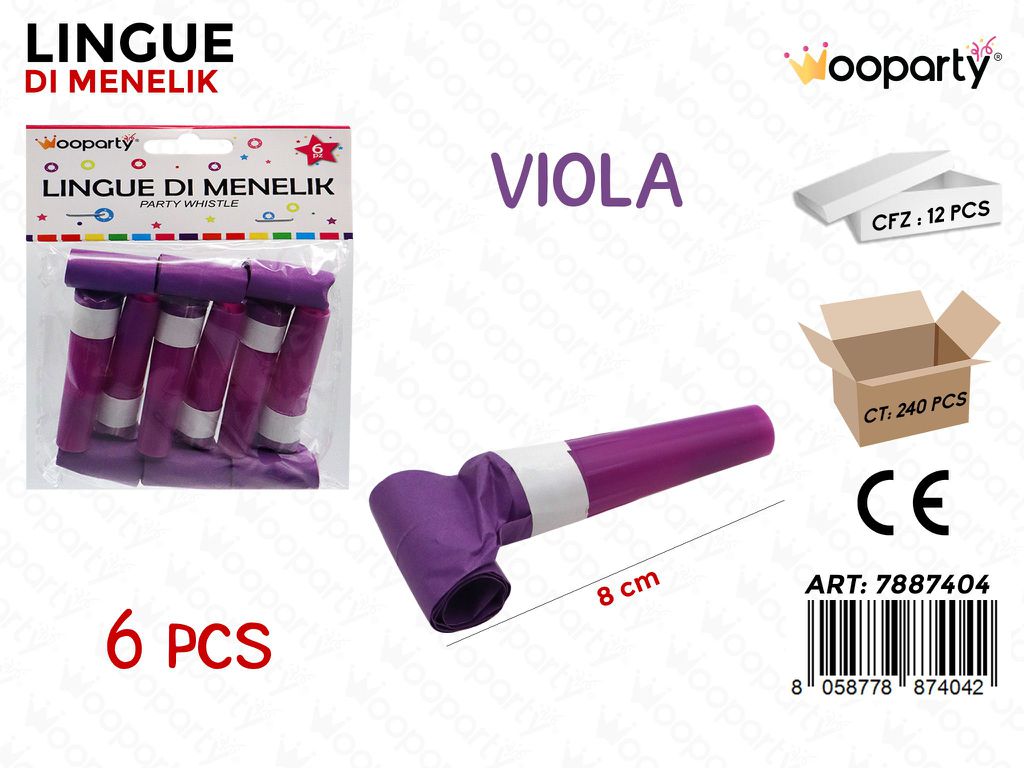 LINGUE DI MENELIK VIOLA 6PCS 8CM /PZ DA 12**