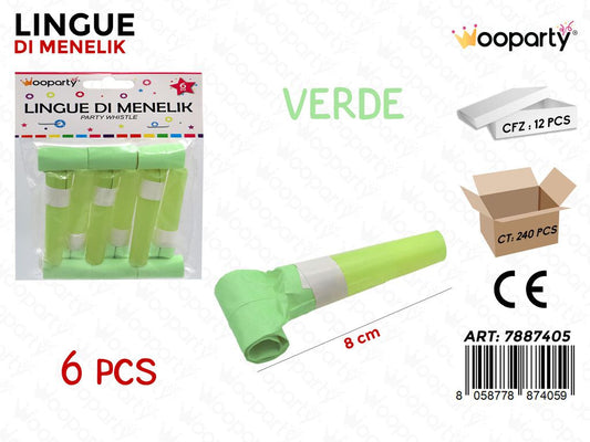 LINGUE DI MENELIK VERDE CHIARO 6PCS 8CM /PZ DA 12**