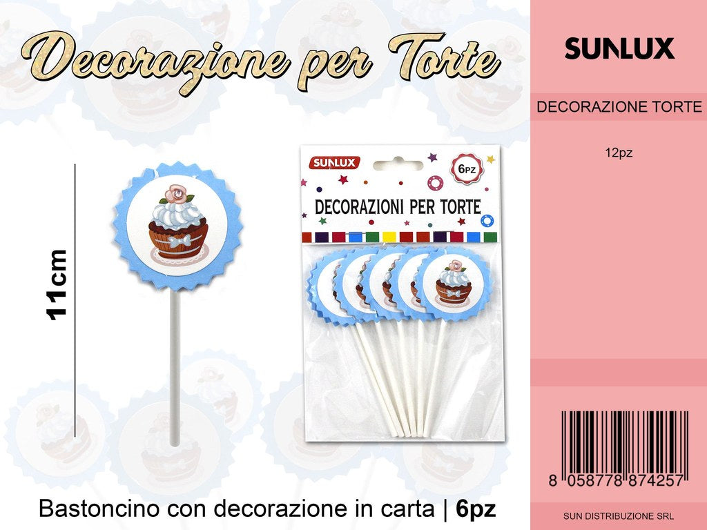 DECORAZIONI PER TORTE CELESTE 11CM /PZ DA 12*CFZ