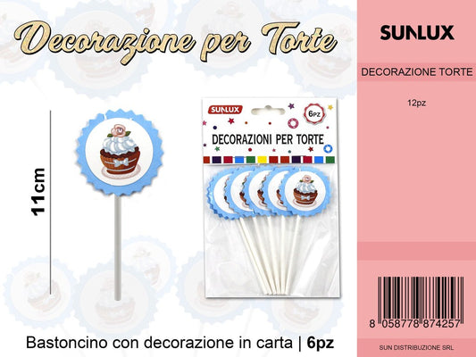 DECORAZIONI PER TORTE CELESTE 11CM /PZ DA 12*CFZ