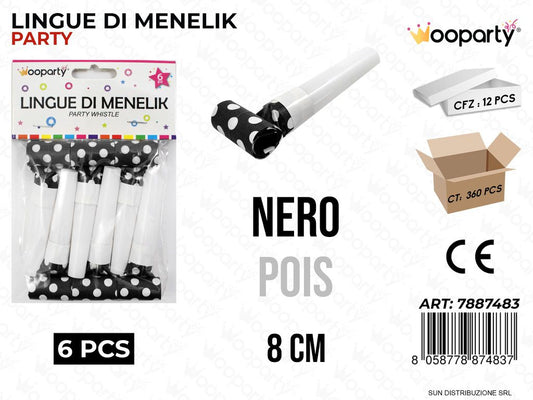 LINGUE DI MENELIK POIS NERO 6PCS 8CM /PZ DA 12**