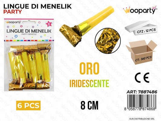 LINGUE DI MENELIK ORO IRIDESC. 6PCS 8CM /PZ DA 12**