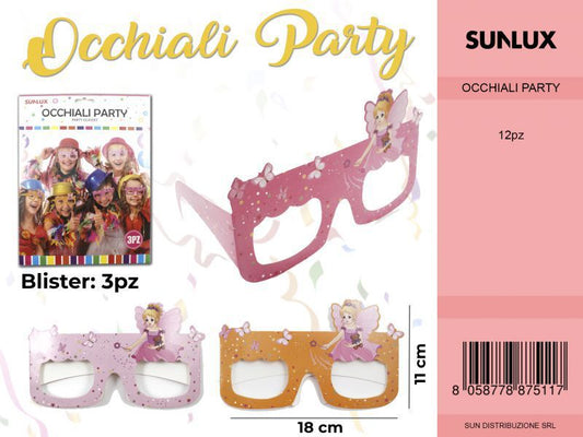 OCCHIALI PARTY COLORI ASS. 3PC-18*11CM /PZ DA 12**