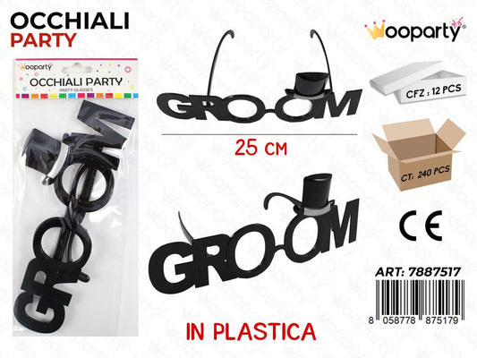 OCCHIALI PARTY GROOM 25CM /PZ DA 12**
