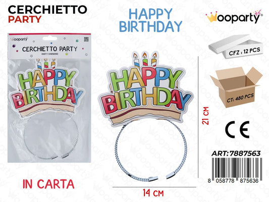 CERCHIETTO PARTY IN CARTA 14CM