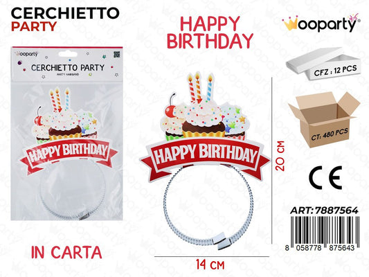 CERCHIETTO PARTY IN CARTA 14CM