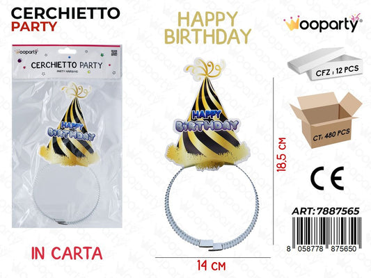 CERCHIETTO PARTY IN CARTA 14CM