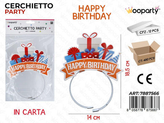 CERCHIETTO PARTY IN CARTA 14CM