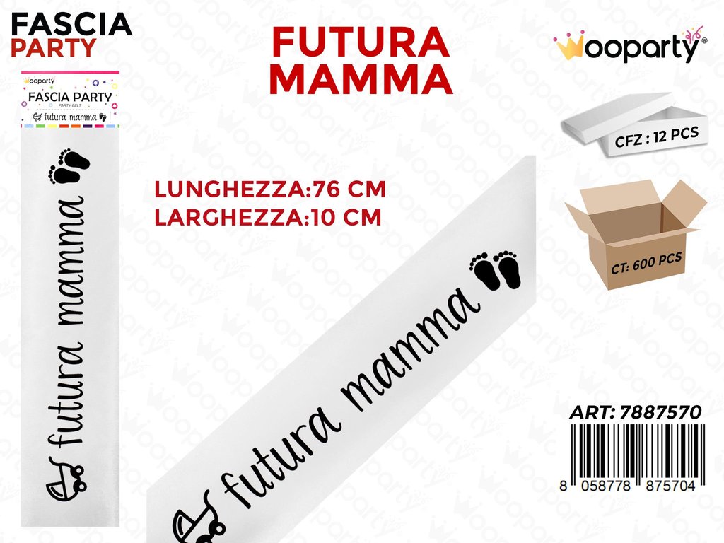 FASCIA PARTY FUTURA MAMMA 10*76CM /PZ DA 12**