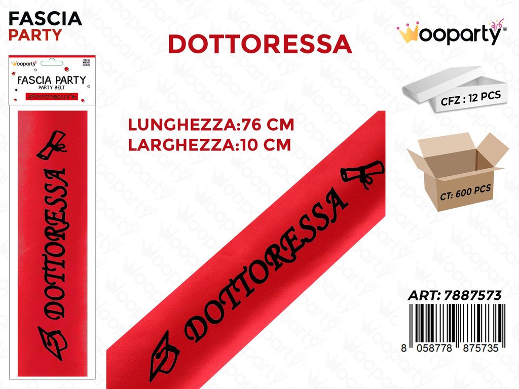 FASCIA PARTY DOTTORESSA 10*76CM /PZ DA 12**