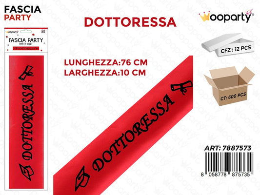 FASCIA PARTY DOTTORESSA 10*76CM /PZ DA 12**