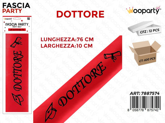 FASCIA PARTY DOTTORE 10*76CM /PZ DA 12**