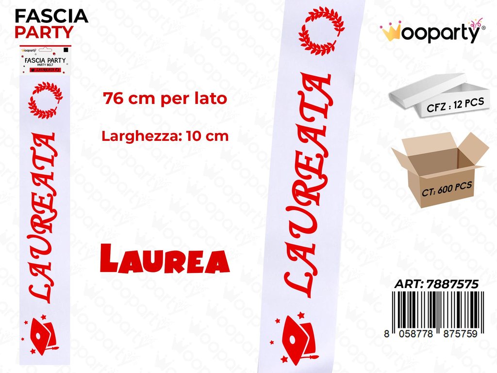 FASCIA PARTY LAUREATA 10*76CM /PZ DA 12**