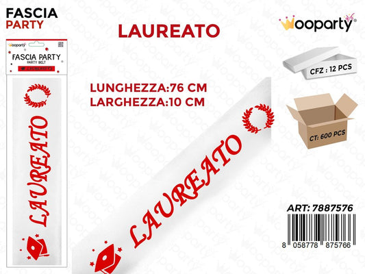 FASCIA PARTY LAUREATO 10*76CM /PZ DA 12**