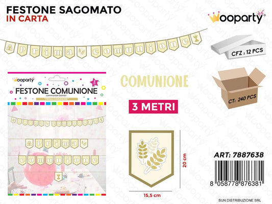FESTONE SAGOMATO PRIMA COMUNIONE 3MT /PZ DA 12**