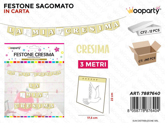 FESTONE SAGOMATO LA MIA CRESIMA  3MT /PZ DA 12**