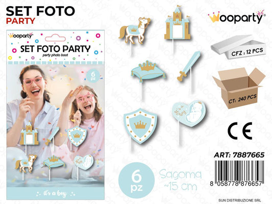 SET FOTO PARTY ITS A BOY 6PCS 15CM /PZ DA 12**