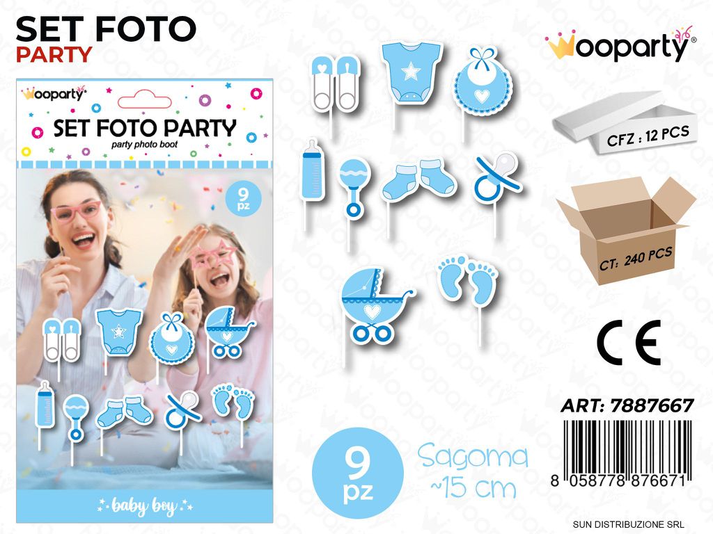 SET FOTO PARTY BABY BOY 9PCS 15CM /PZ DA 12**