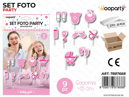 SET FOTO PARTY BABY GIRL 9PCS 15CM /PZ DA 12**
