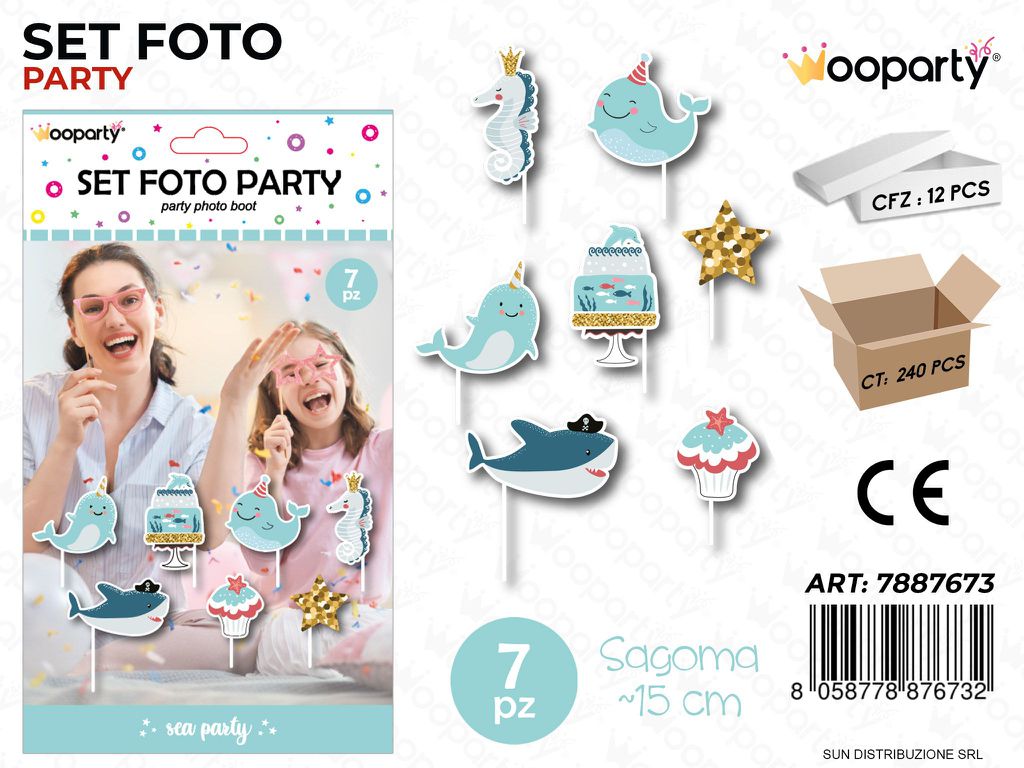 SET FOTO PARTY SEA 7PCS 15CM /PZ DA 12**