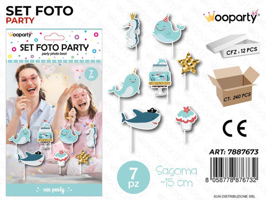 SET FOTO PARTY SEA 7PCS 15CM /PZ DA 12**