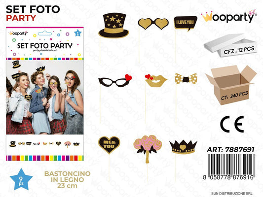 SET FOTO PARTY LOVE 9PCS ASS. 23CM /PZ DA 12**