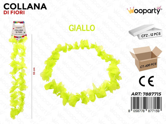 COLLANA DI FIORI GIALLA 55CM /PZ DA 12**