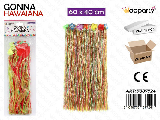GONNA HAWAIANA MULTICOL. 60*40CM /PZ DA 12**