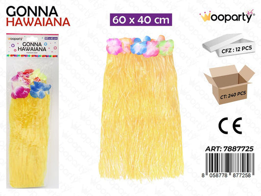 GONNA HAWAIANA GIALLO  60*40CM /PZ DA 12**