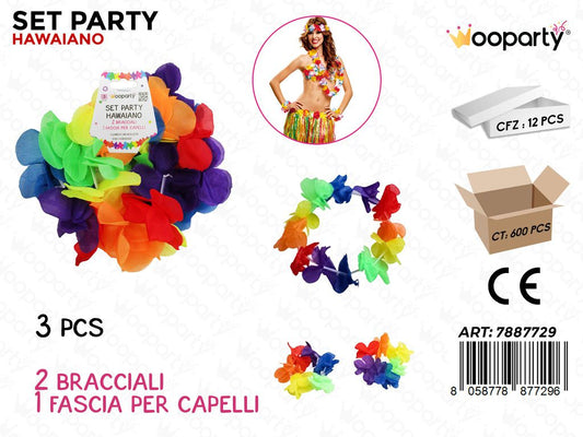 SET PARTY HAWAIANO 3PCS /PZ DA 12**